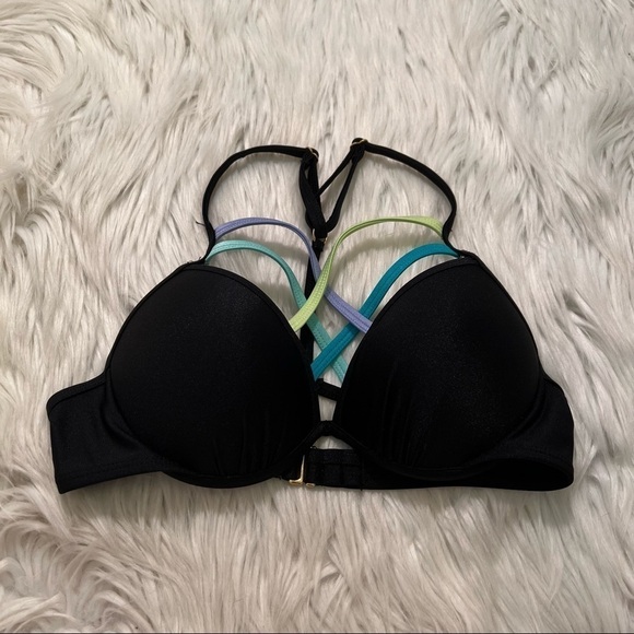 Collections by Catalina Push Up Bikini Top Black Strappy - Picture 3 of 10